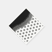 Schwarz und Grau Polka Dot Paper Napkins Serviette (Ecke)