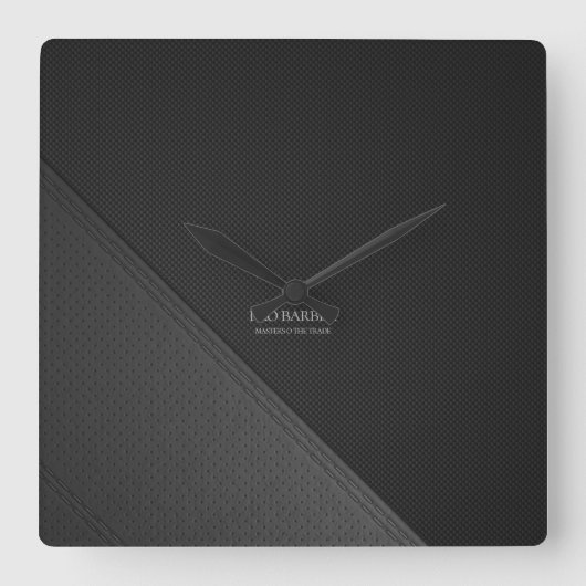 Schwarz und Grau Quadratische Wanduhr (Vorderseite)