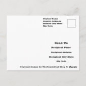 Schwarz und Grau Retro florale Kunst Nahtloses Mus Postkarte (Rückseite)