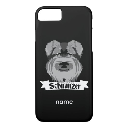 Schwarz und Grau Schnauzer Case-Mate iPhone Hülle (Rückseite)