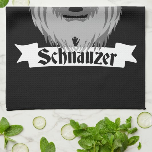 Schwarz und Grau Schnauzer Handtuch (Gefaltet)