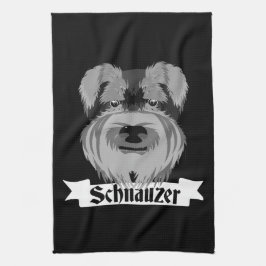 Schwarz und Grau Schnauzer Handtuch