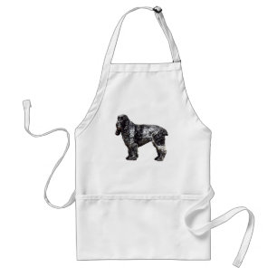 Schwarz und Grau Spaniel Schürze