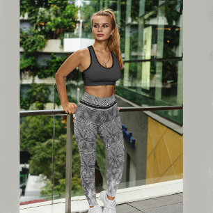 Schwarz und Grau Sternenmuster Leggings