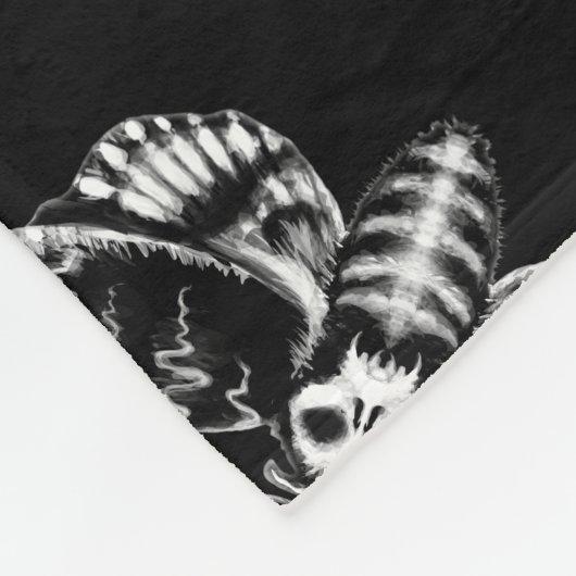 Schwarz und Grau Tote Kopf Hawk Moth Skull Gothic Fleecedecke (Ecke)