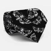 Schwarz und Grau Tote Kopf Hawk Moth Skull Muster Krawatte (Gerollt)