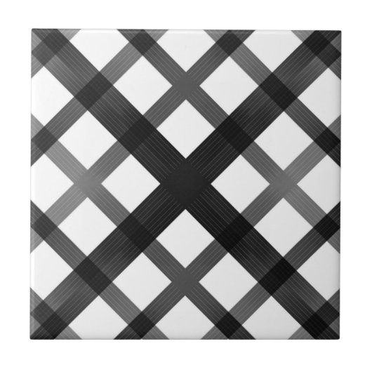 Schwarz und Grau verblassen Ombre Crisscross X Mus Fliese (Vorderseite)