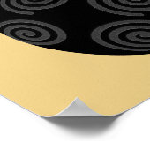 Schwarz und Grau Weihnachts Bauble auf Gold. Poster (Ecke)