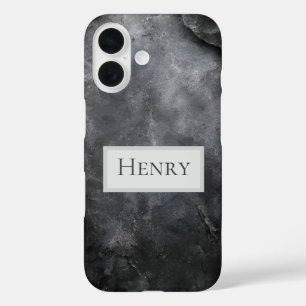 Schwarz- und Graustein iPhone 16 Hülle