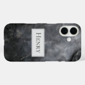 Schwarz- und Graustein Case-Mate iPhone Hülle (Rückseite (Horizontal))