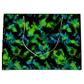 Schwarz und grün abstrakt große geschenktüte (Vorderseite)