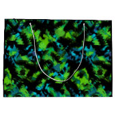 Schwarz und grün abstrakt große geschenktüte (Rückseite)
