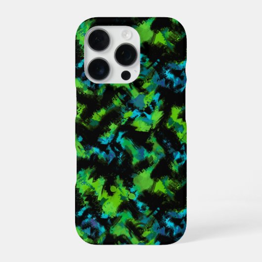 Schwarz und grün abstrakt iPhone hülle (Rückseite)