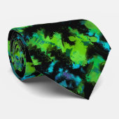 Schwarz und grün abstrakt krawatte (Gerollt)