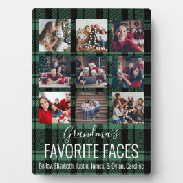 Schwarz und Grün Buffalo Kariert Personalisiert 9  Fotoplatte