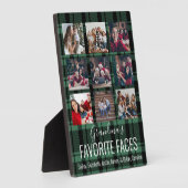 Schwarz und Grün Buffalo Kariert Personalisiert 9 Fotoplatte (Seite)