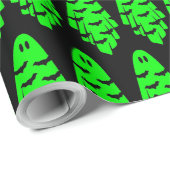 Schwarz und Grün Geschenkpapier (Rolleneckpunkt)