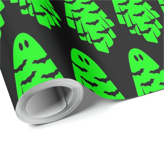 Schwarz und Grün Geschenkpapier (Rolleneckpunkt)