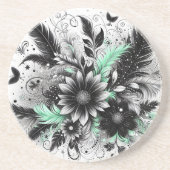 Schwarz und Grün Getränkeuntersetzer (Vorne)