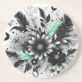 Schwarz und Grün Getränkeuntersetzer