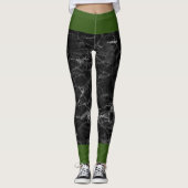 Schwarz und Grün Leggings (Vorderseite)