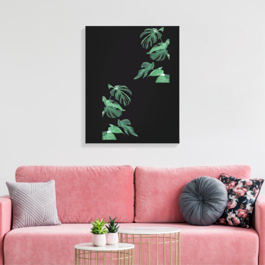 Schwarz und Grün Leinwanddruck (Insitu (Wohnzimmer))