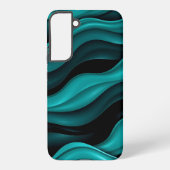 Schwarz und Grün Muster Moderne Abstrakte Kunst Samsung Galaxy Hülle (Rückseite)