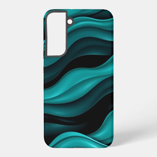 Schwarz und Grün Muster Moderne Abstrakte Kunst Samsung Galaxy Hülle (Rückseite)