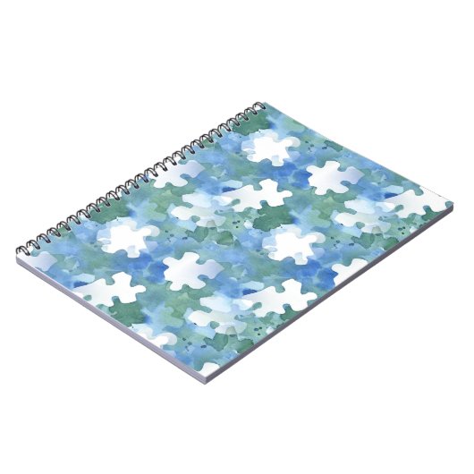 Schwarz und grün Puzzle-Piece-Ordner Notizblock (Linke Seite)