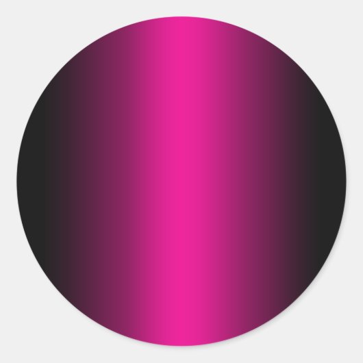 Schwarz und Heiß rosa glänzende Blende Runder Aufkleber (Vorderseite)