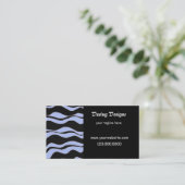 Schwarz und hellblau Zebra Print Visitenkarte (Stehend Vorderseite)