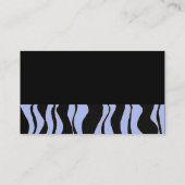 Schwarz und hellblau Zebra Print Visitenkarte (Rückseite)