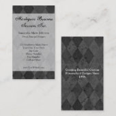 Schwarz-und Holzkohlen-Harlekin mit Skript Visitenkarte (Vorne/Hinten)