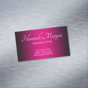 Schwarz und Hot Pink elegantes Ombre Magnetische Visitenkarte