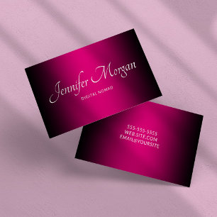 Schwarz und Hot Pink elegantes Ombre Visitenkarte