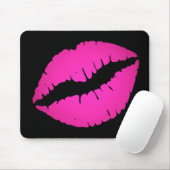 Schwarz und Hot Pink Ombre Lipstick Kiss Mousepad (Mit Mouse)