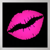 Schwarz und Hot Pink Ombre Lipstick Kiss Poster (Vorne)