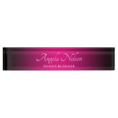 Schwarz und Hot Pink Ombre Namensplakette (Vorderseite)