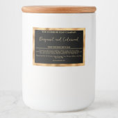 Schwarz und Imitat, goldfarbenes Etikett für die w (Vorderseite)