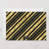 Schwarz und Imitate Gold Geometric Foto Grad Party Einladung (Rückseite)