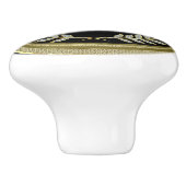 Schwarz und Imitate Goldener Glitzer Keramikknauf (Seitenansicht)