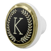 Schwarz und Imitate Goldener Glitzer Keramikknauf (Rechts)