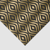 Schwarz und Imitate Goldenes Quatrefolienmuster Seidenpapier (Ausschnitt)