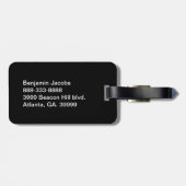 Schwarz-und Kobalt-Blau-abgestreifter Gepäckanhänger (Rückseite horizontal)