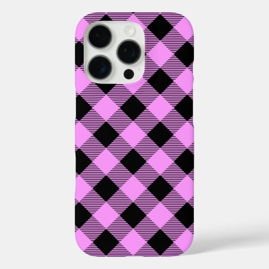 Schwarz und Korallen Kariert Case-Mate iPhone Hülle (Rückseite)