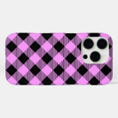 Schwarz und Korallen Kariert Case-Mate iPhone Hülle (Rückseite (Horizontal))