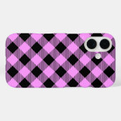 Schwarz und Korallen Kariert Case-Mate iPhone Hülle (Rückseite (Horizontal))