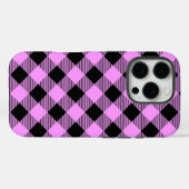 Schwarz und Korallen Kariert Case-Mate iPhone Hülle (Rückseite (Horizontal))