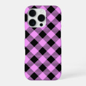 Schwarz und Korallen Kariert iPhone Hülle (Rückseite)