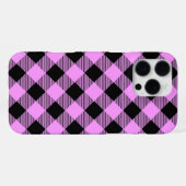 Schwarz und Korallen Kariert iPhone Hülle (Rückseite (Horizontal))